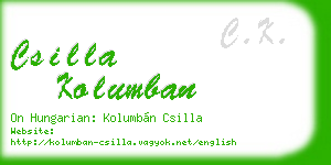 csilla kolumban business card